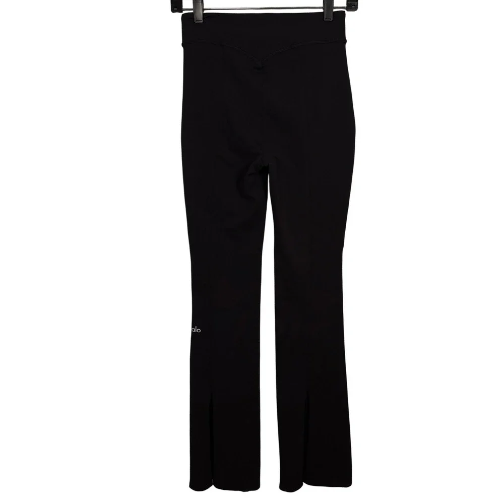 ALO YOGA Women's Airbrush High-Waist Kick-Back Legging, Black, Size Small